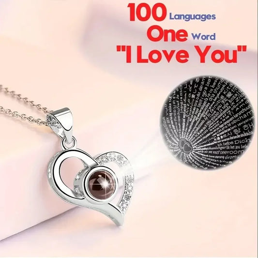 Red Rose with Heart Necklace